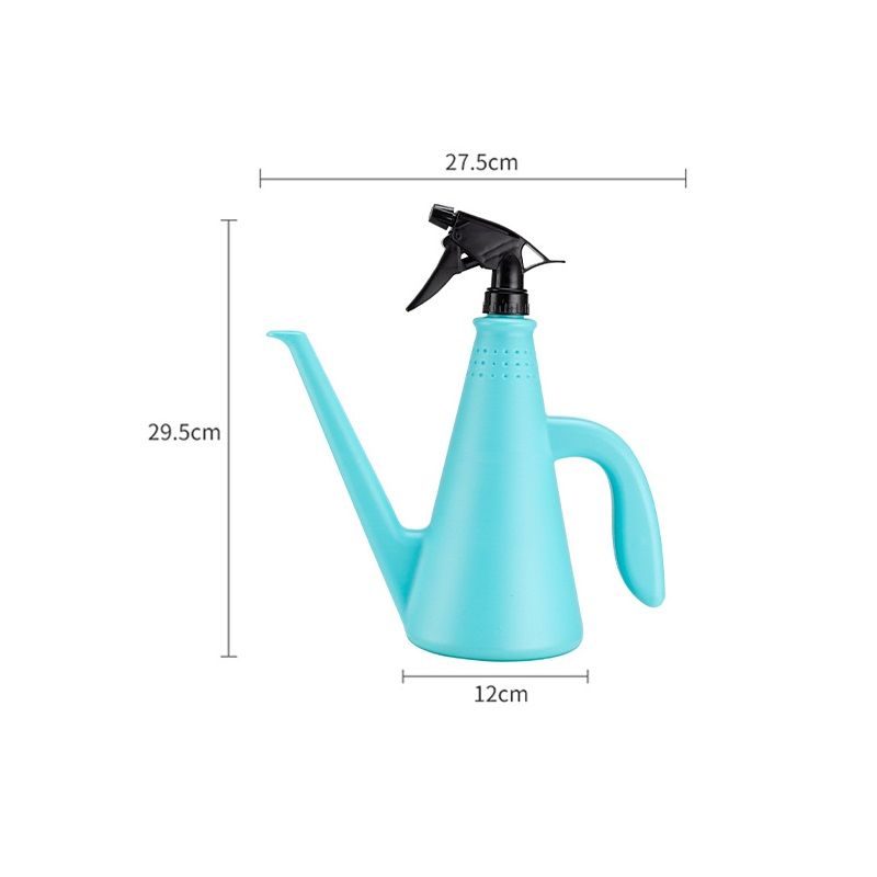 Blue 2-in-1 Watering Can with Spray Nozzle - 1L Lightweight PP Garden Sprayer
