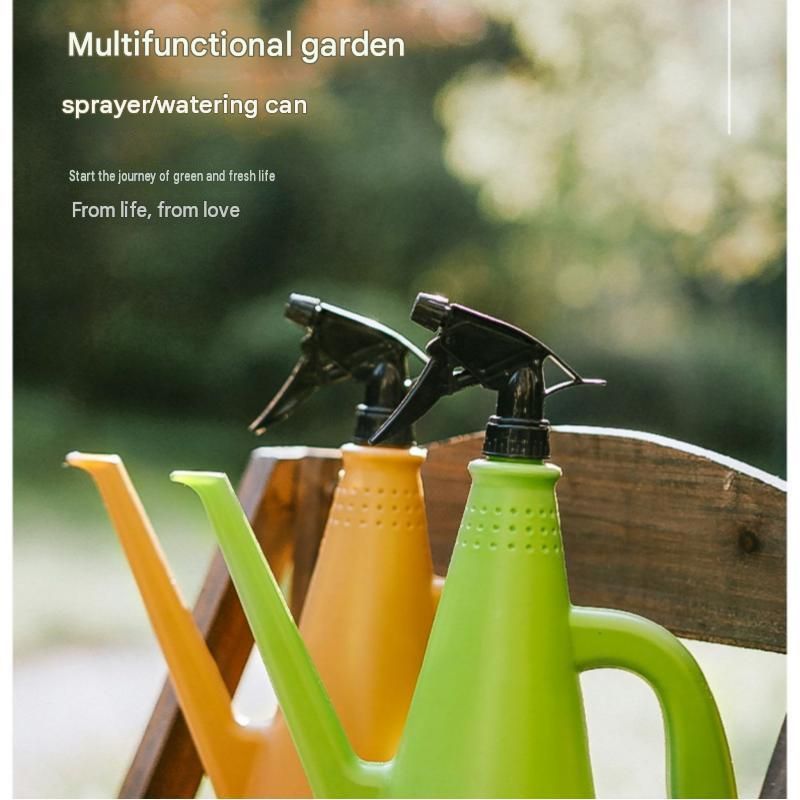 Brown 2-in-1 Watering Can with Spray Nozzle - 1L Lightweight PP Garden Sprayer view 2