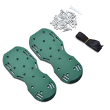 Green Plastic Lawn Aerator Shoes with Steel Spikes - Adjustable Straps for view 1