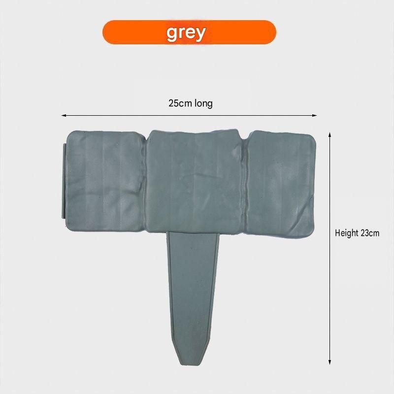 10-pack Grey Interlocking Faux Stone Garden Edging Fence - Flexible PVC Flower