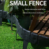 10-pack Red Interlocking Faux Stone Garden Edging Fence - Flexible PVC Flower view 2
