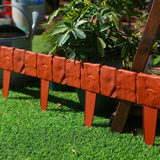 10-pack Red Interlocking Faux Stone Garden Edging Fence - Flexible PVC Flower view 10