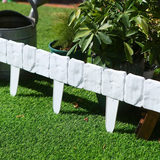 10-pack White Interlocking Faux Stone Garden Edging Fence - Flexible PVC view 10