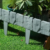 20-pack Grey Interlocking Faux Stone Garden Edging Fence - Flexible PVC Flower view 10