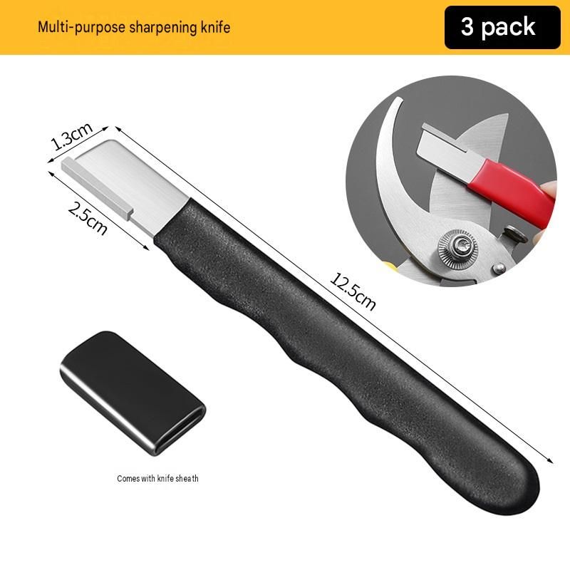 3-pack Black Portable Alloy Steel Knife Sharpener Tool - 125mm Ergonomic
