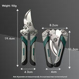 Garden Pruning and Sharpening Tool Set - Green Stainless Steel Folding Shears view 2