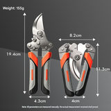 Garden Pruning and Sharpening Tool Set - Orange Stainless Steel Folding Shears view 2