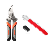 Garden Pruning and Sharpening Tool Set - Orange Stainless Steel Folding Shears view 1