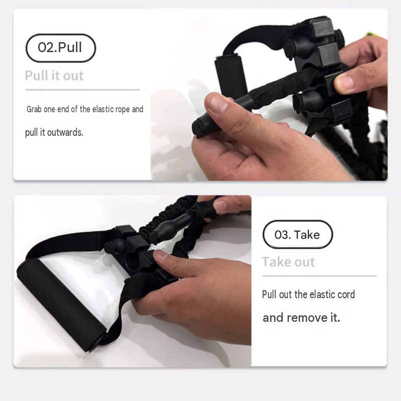 Adjustable Pull Up Assist Band - Home Gym Resistance Trainer with Latex Tubes view 9