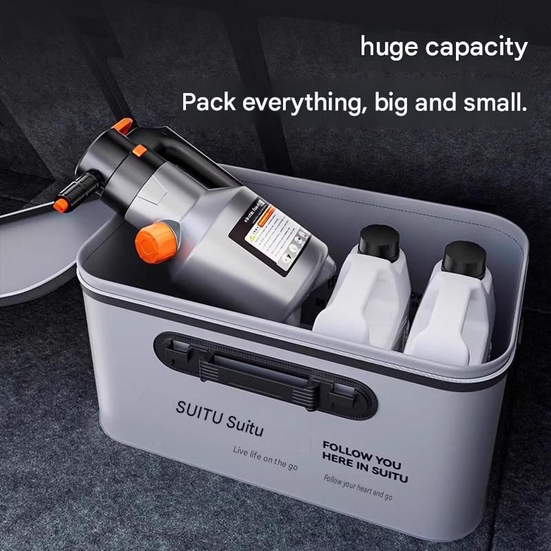 Grey Foldable Car Wash Storage Box - Large Capacity Waterproof EVA Organizer view 6