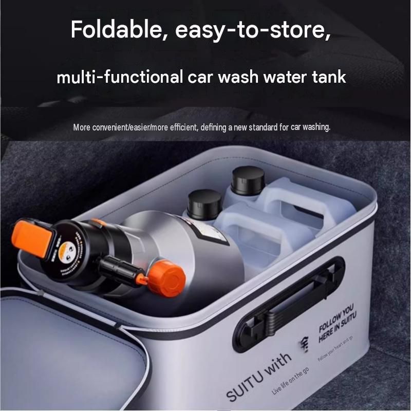 Blue Foldable Car Wash Storage Box - Large Capacity Waterproof EVA Organizer view 2