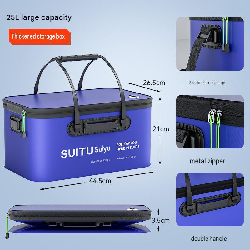 Blue Foldable Car Wash Storage Box - Large Capacity Waterproof EVA Organizer view 11
