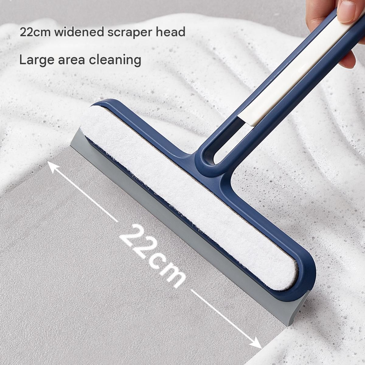 2-pack Blue 4-in-1 Window Squeegee and Scrubber - 22cm Wide Blade view 4