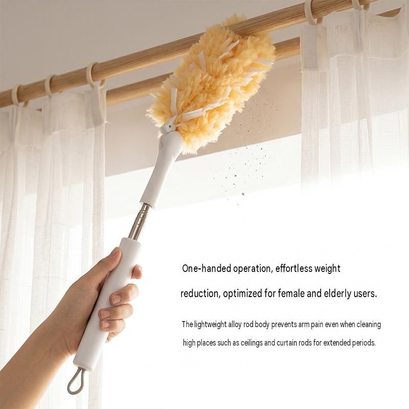 Dual-Head Microfiber Duster with 1.4m Telescopic Pole - 360° Rotating Washable view 6