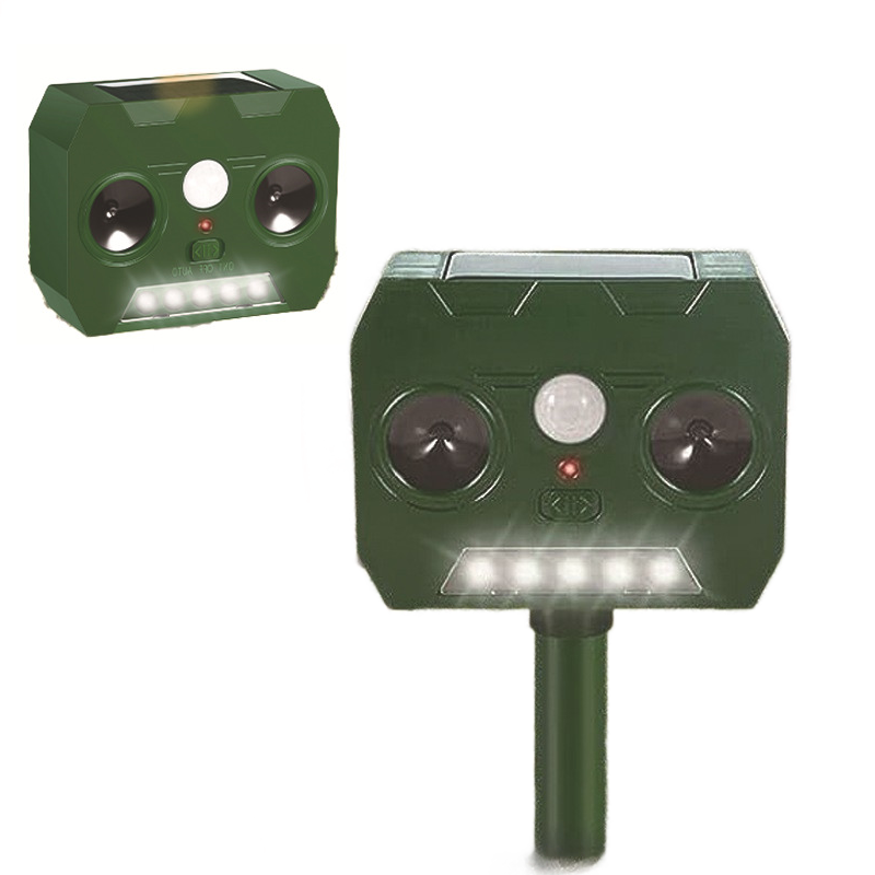 Solar Powered Ultrasonic Animal Repeller （Dual-speaker style）- Outdoor Pest