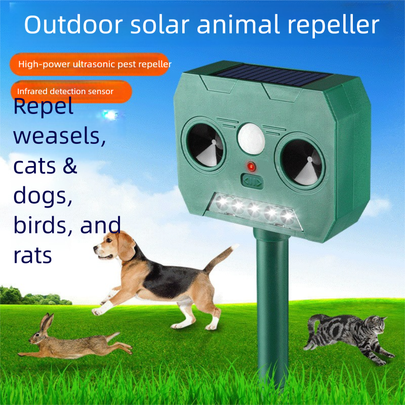 Solar Powered Ultrasonic Animal Repeller （Single-speaker style）- Outdoor Pest view 2