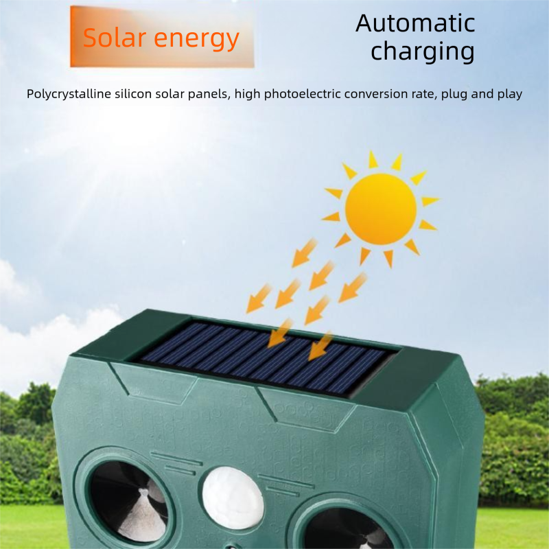 Solar Powered Ultrasonic Animal Repeller （Single-speaker style）- Outdoor Pest view 3