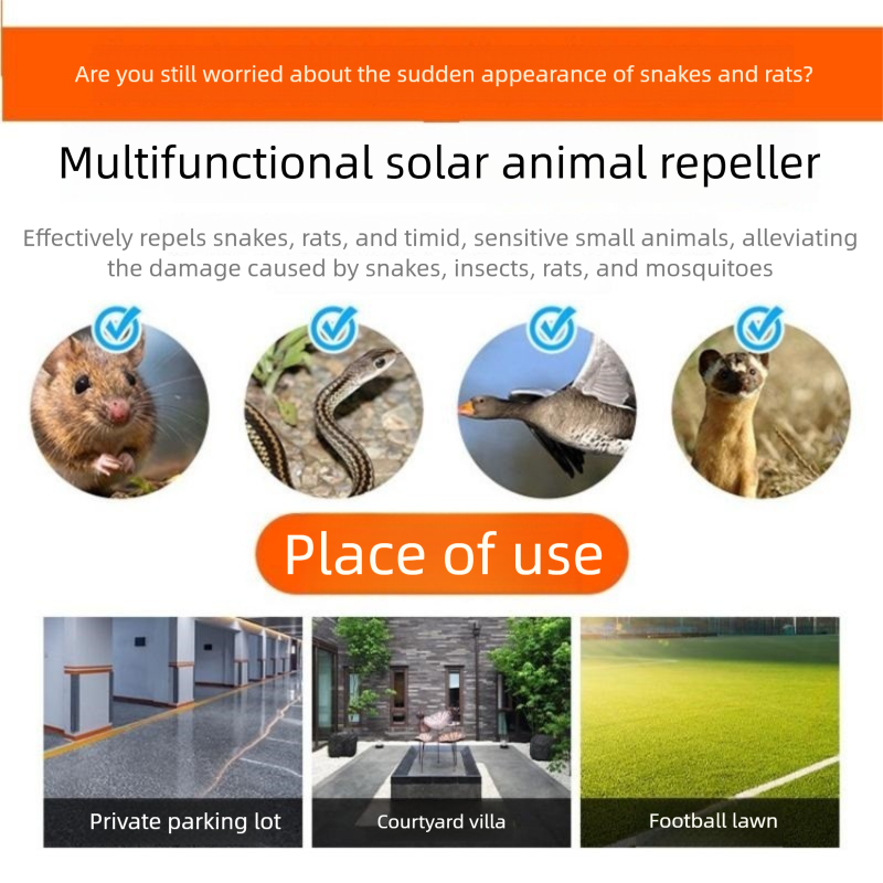 Solar Powered Ultrasonic Animal Repeller （Single-speaker style）- Outdoor Pest view 4