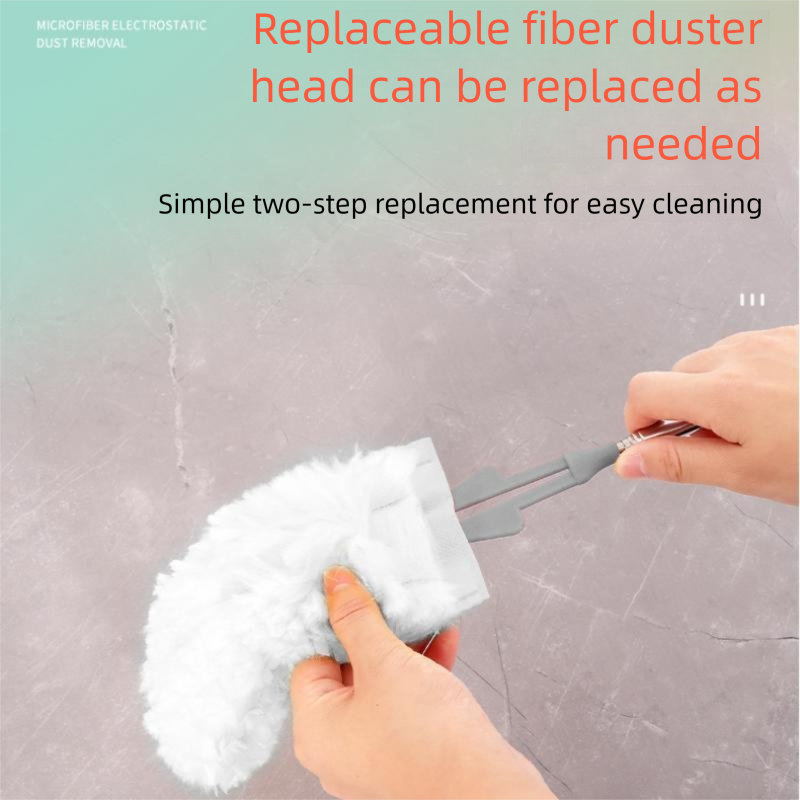 Purple Telescopic Electrostatic Duster with 4-pack Replaceable Microfiber Head view 6