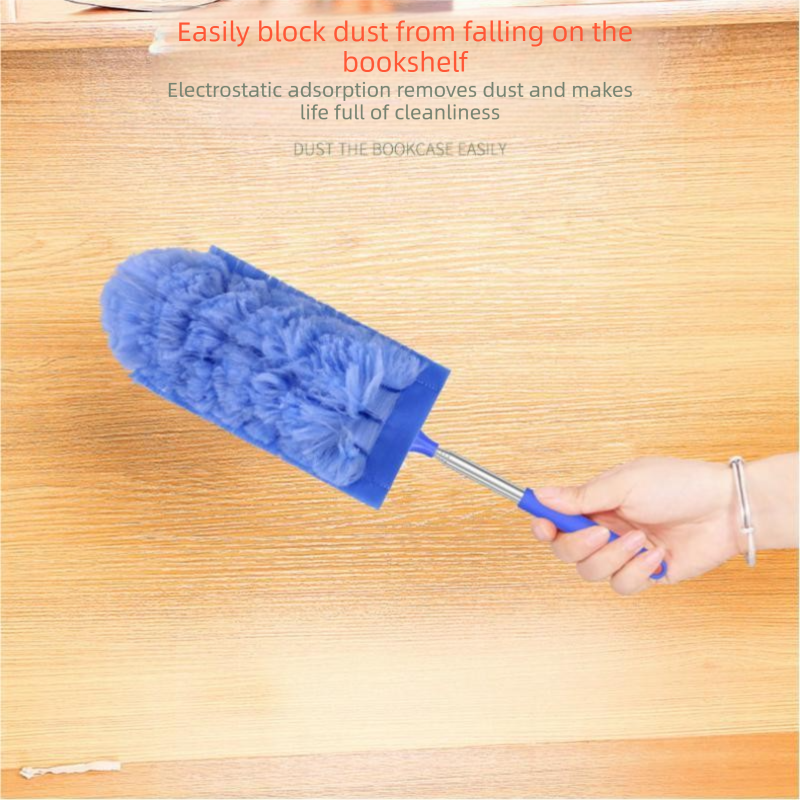 Blue Telescopic Electrostatic Duster with 4-pack Replaceable Microfiber Head view 5