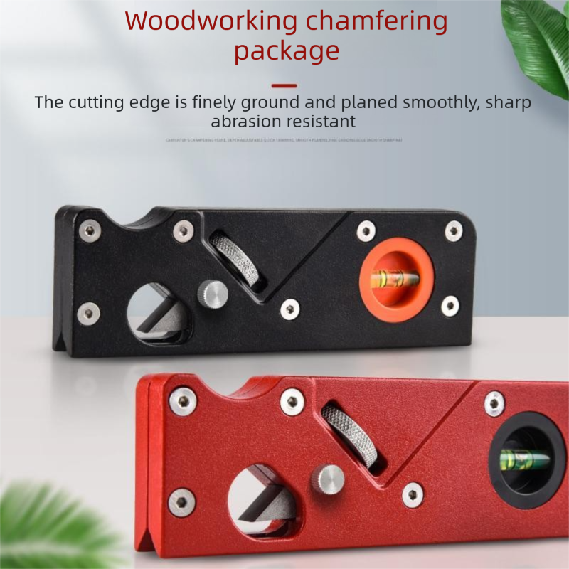 Black Adjustable Woodworking Chamfer Plane - Aluminum Alloy Hand Trimmer with view 2