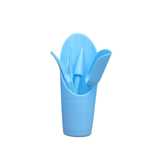 Blue Minimalist 4-Piece Succulent Gardening Tool Set with Storage Bucket