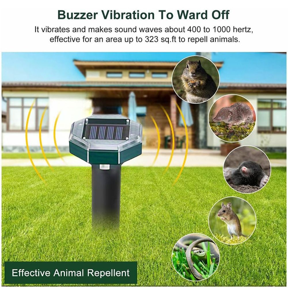 4-pack Solar Snakes Repeller - Ultrasonic Animal Deterrent for Garden and Lawn view 3