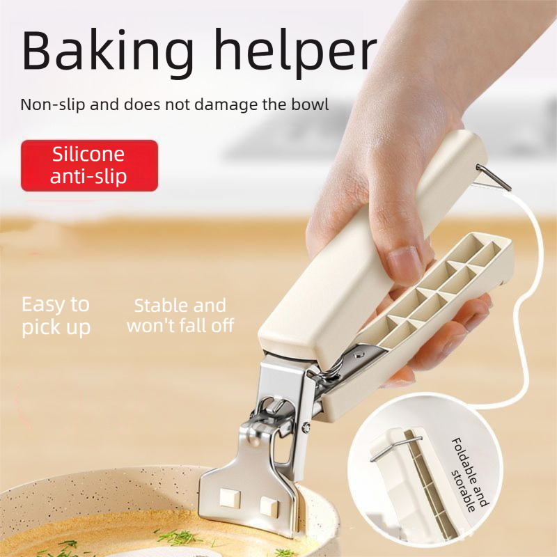 Kitchen Bowl and Plate Lifter Set - 3 Piece White Set with Gloves view 4