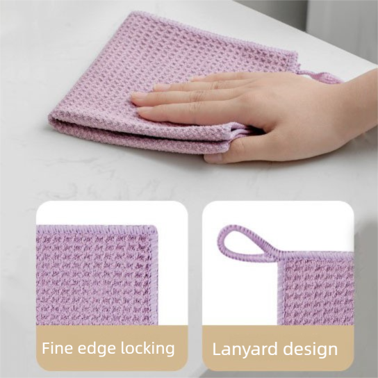 6 Pack Green Microfibre Cleaning Cloths - 30 x 40 cm Waffle Texture Absorbent view 4