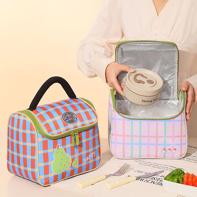 Blue Insulated Lunch Bag - Portable Lunch Tote with Thickened Aluminium Foil view 2