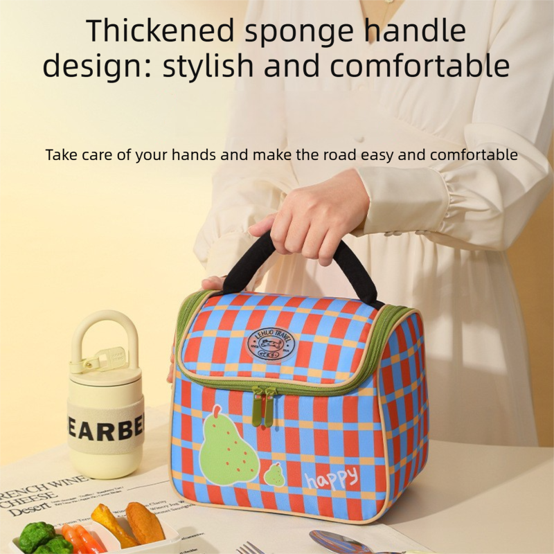 Pink Insulated Lunch Bag - Portable Lunch Tote with Thickened Aluminium Foil view 5