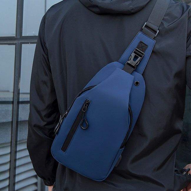 Blue Men's Sling Chest Bag - Lightweight Large Capacity Crossbody Shoulder Bag view 2