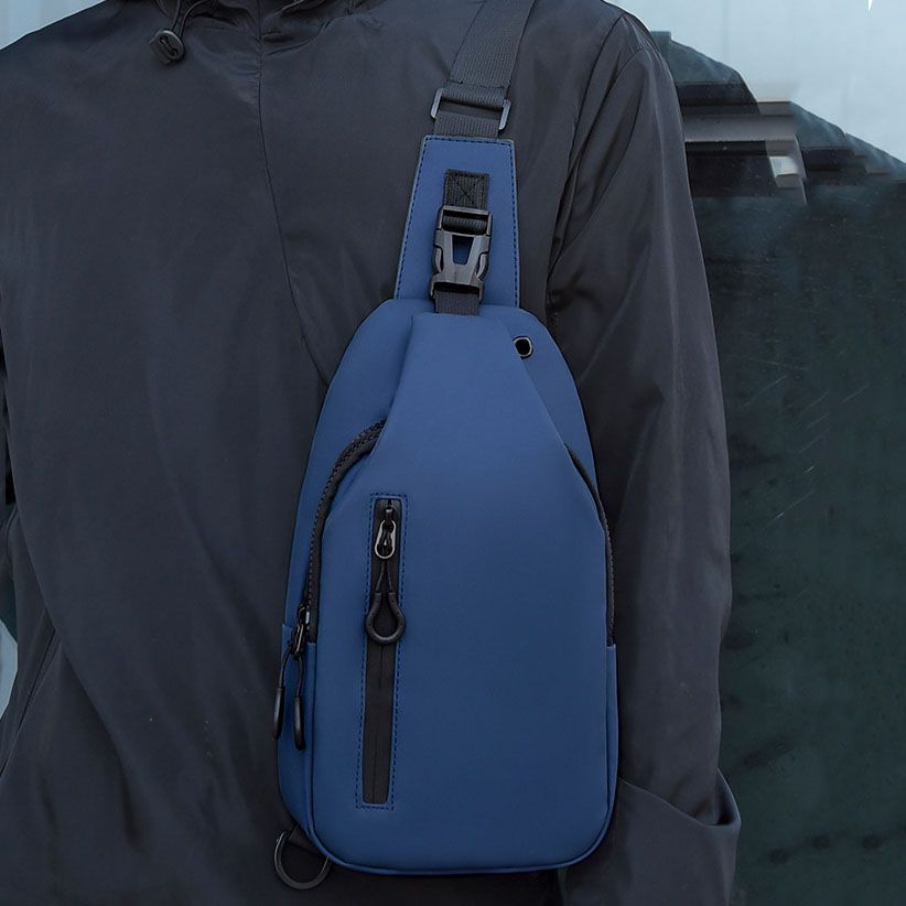 Blue Men's Sling Chest Bag - Lightweight Large Capacity Crossbody Shoulder Bag view 3