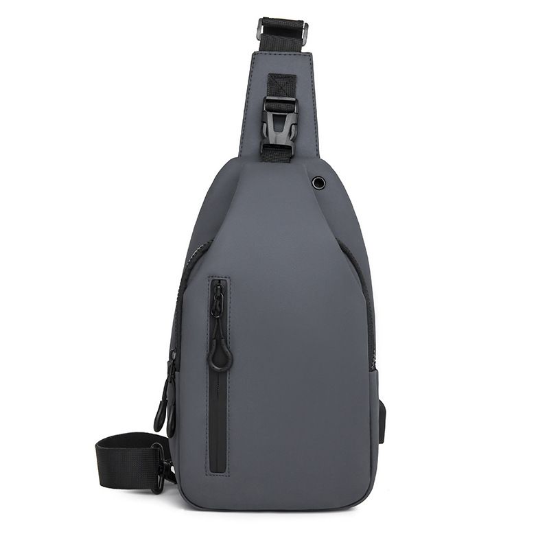 Gray Men's Sling Chest Bag - Lightweight Large Capacity Crossbody Shoulder Bag