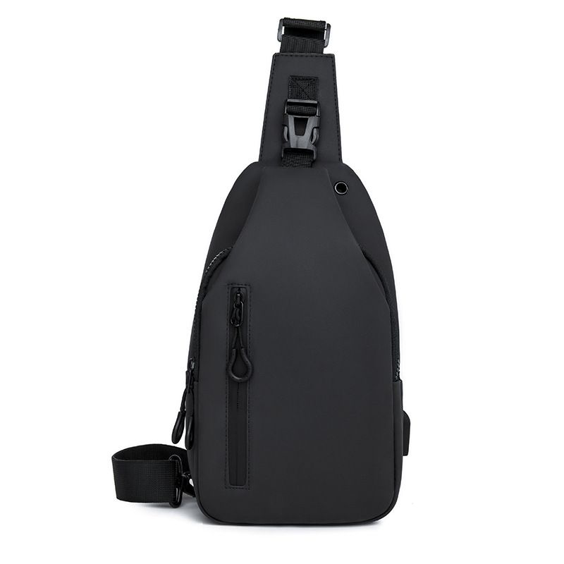Black Men's Sling Chest Bag - Lightweight Large Capacity Crossbody Shoulder