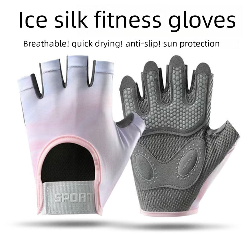 Women and Men Gym Gloves (Black Size S)- Breathable Half Finger Workout Gloves view 2