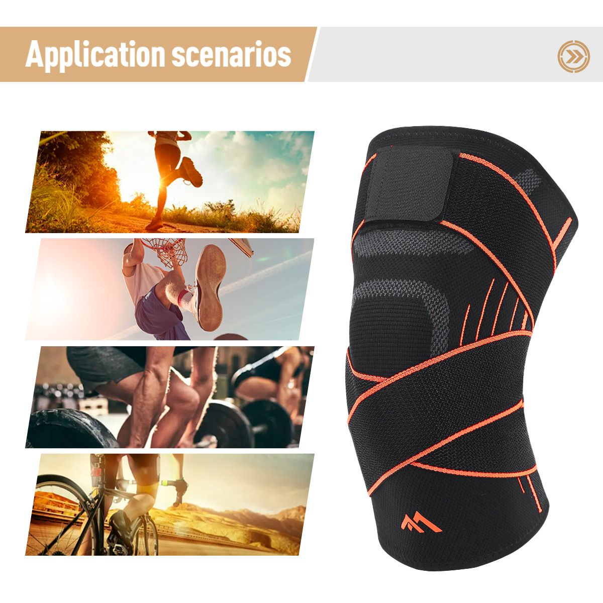 Adjustable Knee Brace 1PC XXL Size - Breathable Compression Knee Support with view 3