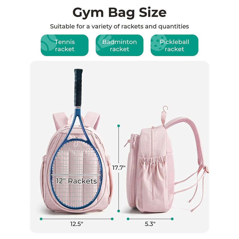 Beige Tennis Backpack with Shoe Compartment - Pickleball & Badminton Racket Bag view 3