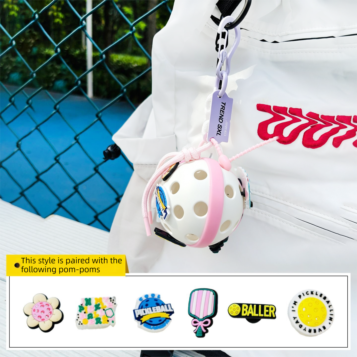 Style C 1PC Pickleball Bag Charm Gift
