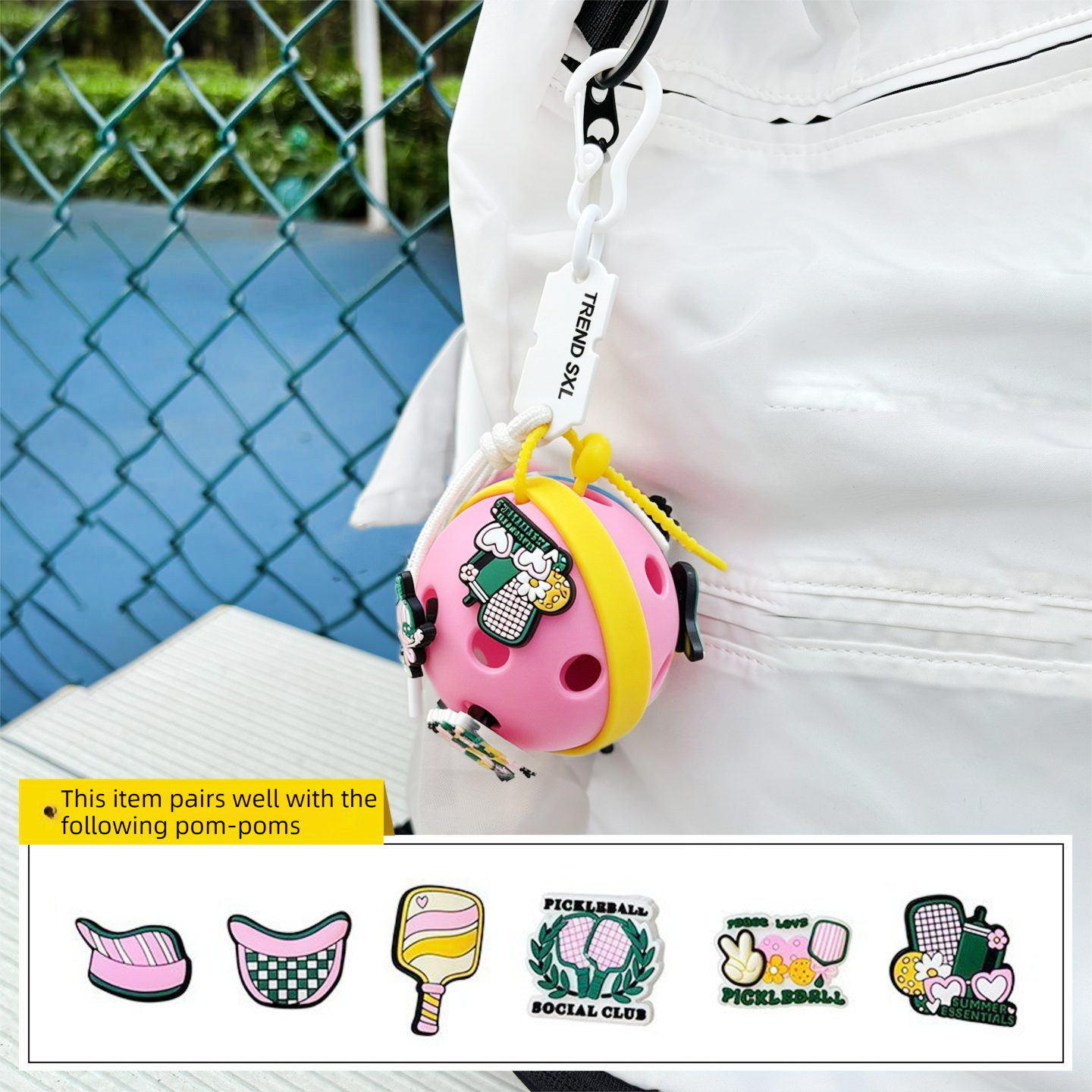 Style D 1PC Pickleball Bag Charm Gift