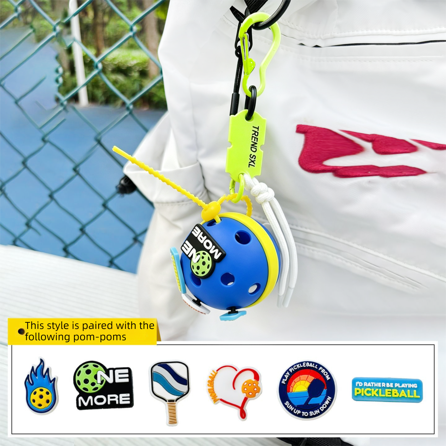Style F 1PC Pickleball Bag Charm Gift