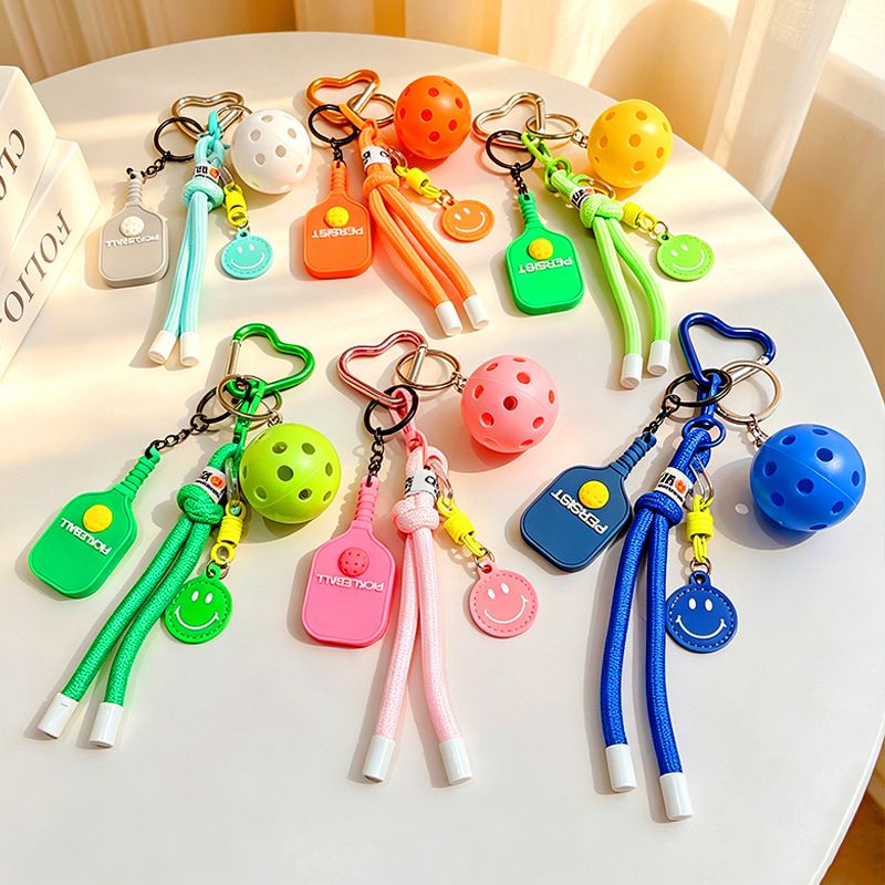 1 Piece Pickleball Keychain Bag Charm - Yellow Sports Pendant with Mini Paddle view 4