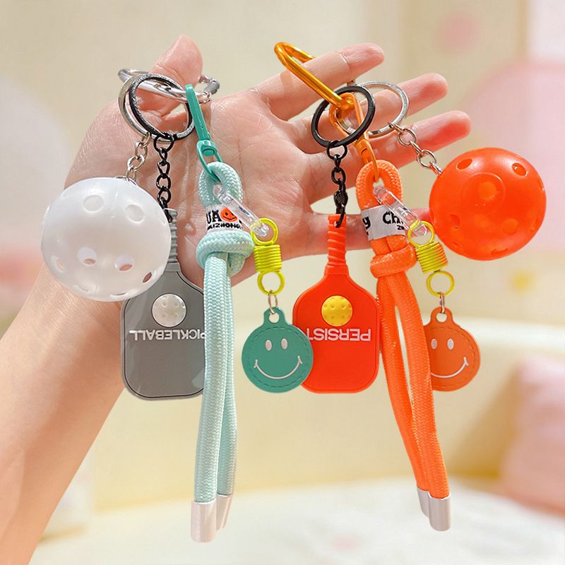 1 Piece Pickleball Keychain Bag Charm - Yellow Sports Pendant with Mini Paddle view 5