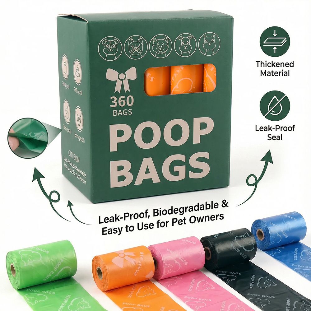 Black Thickened Dog Poop Bags 360 Pack - 24 Rolls view 3