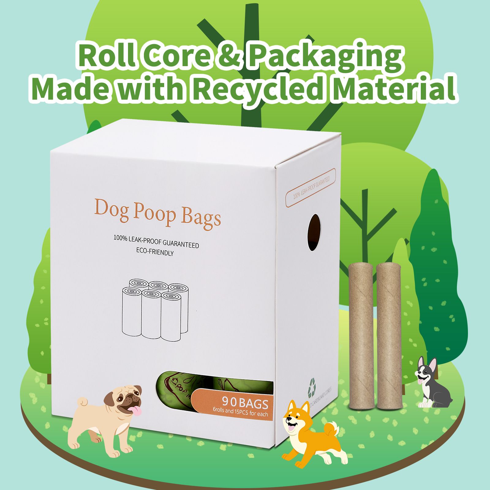 Degradable Dog Poop Bags with Dispenser - 12 Rolls Pet Waste Bags view 2