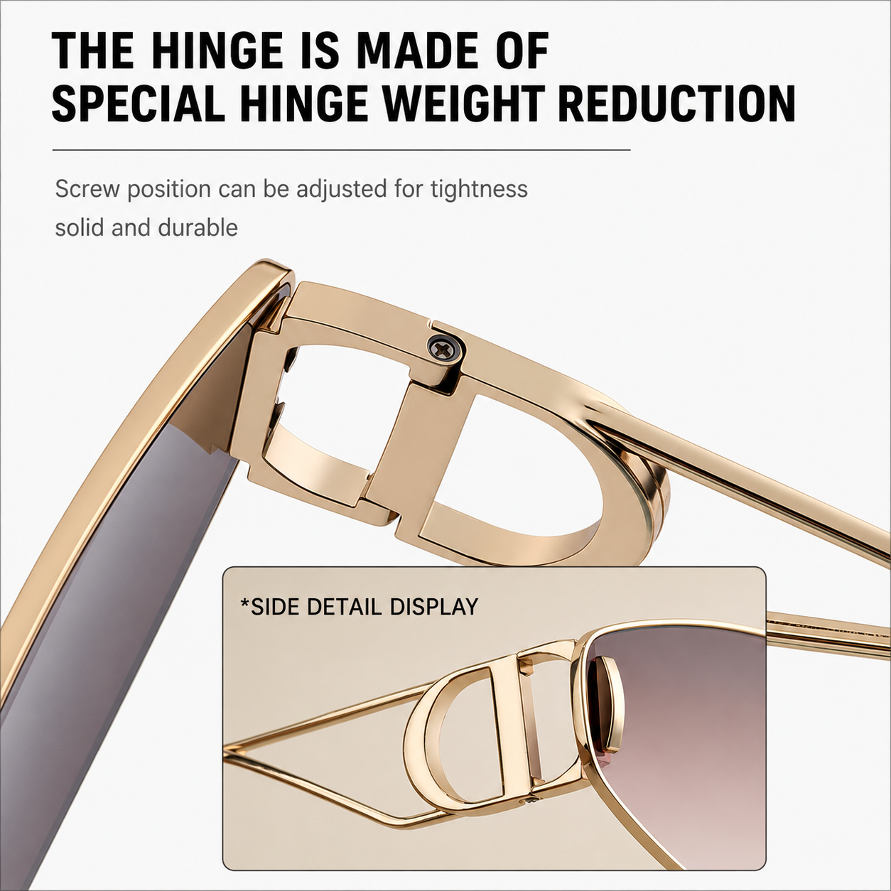Women's Cat Eye Sunglasses - Gold Metal Frame with Pink PC Lenses view 4