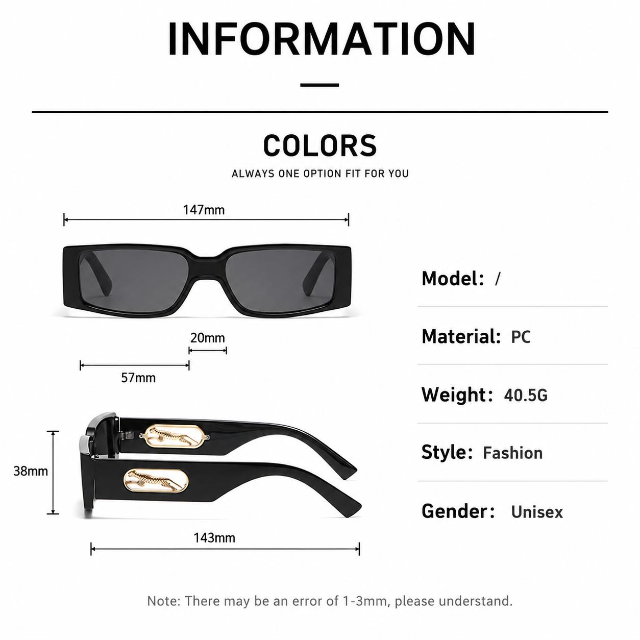 Rectangle Sunglasses with Leopard Detail - Pink frame PC Frame view 4
