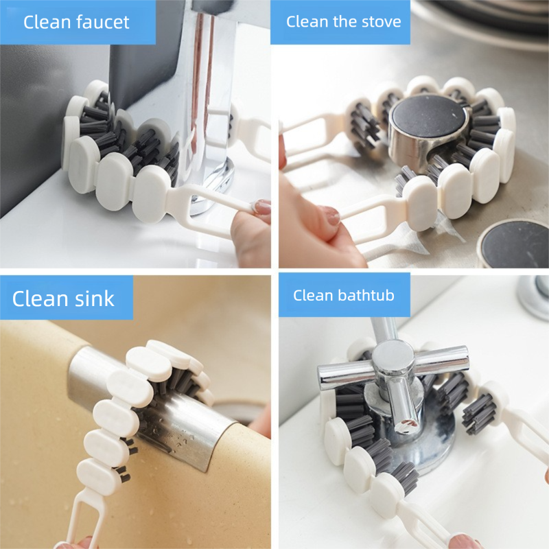 2-Pack Bendable Crevice Cleaning Brush Set - Flexible U-Shaped Faucet and Gap view 5