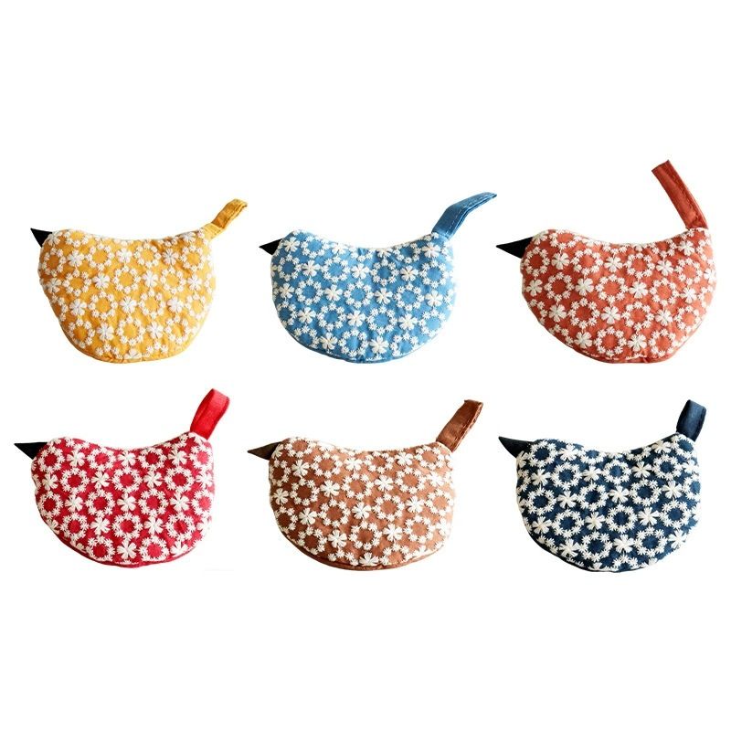 1 PCS Dark Blue Bird Shaped Pot Lid Lifter Heat Resistant Cotton Potholder view 2