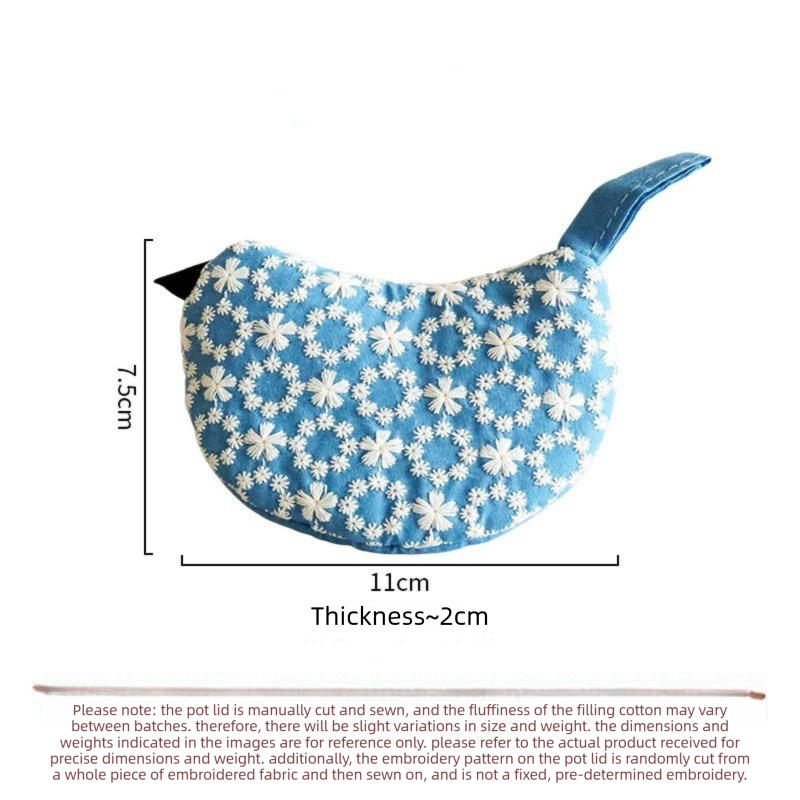 1 PCS Brown Blue Bird Shaped Pot Lid Lifter Heat Resistant Cotton Potholder view 8